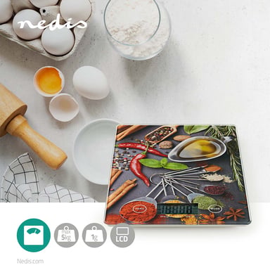 Balance de Cuisine Numérique avec Capteur de Précision 5kg Multicolore