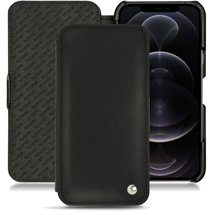 Housse cuir Apple iPhone 12 Pro Max - Rabat horizontalNoir