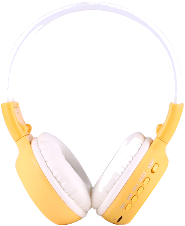 Casque Audio Sans Fil Stéréo Écran LCD Lecteur Voyant Lumineux Radio Fm Jaune YONIS