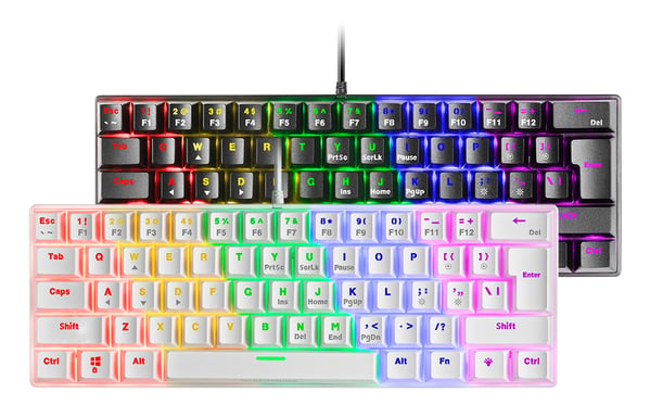 Mars Gaming MK60 teclado USB QWERTY Inglés americano Blanco