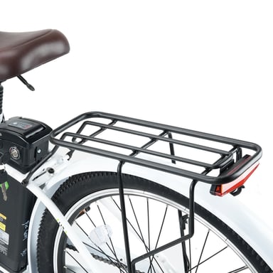 Vélo électrique isinwheel U2 pour adultes, 26'' 250W 36V 13Ah Batterie amovible, vélo électrique pour les déplacements en ville, Shimano 7 vitesses-Blanc
