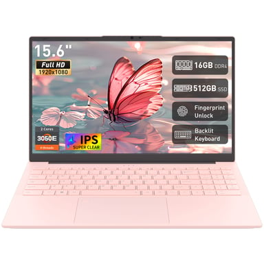 ROLINE Laptop 6000mAh 16GB RAM 512GB 15,6'' FHD IPS,AMD 3050E ROSA
