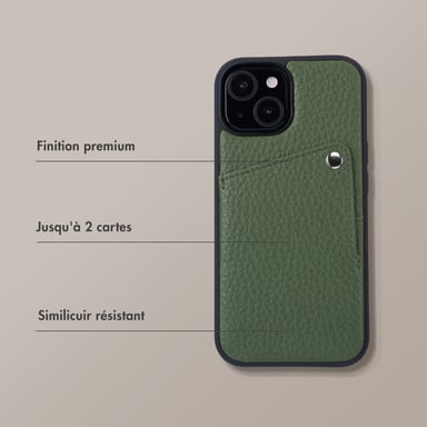 Selencia Coque Riva avec porte-cartes pour Apple iPhone 14 / 13 - Sage Green