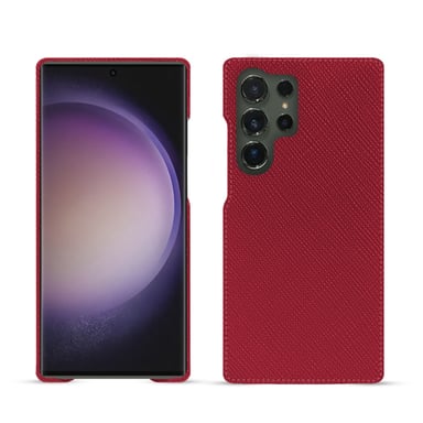 Coque cuir Samsung Galaxy S24 Ultra -  - Rouge - Cuir saffiano