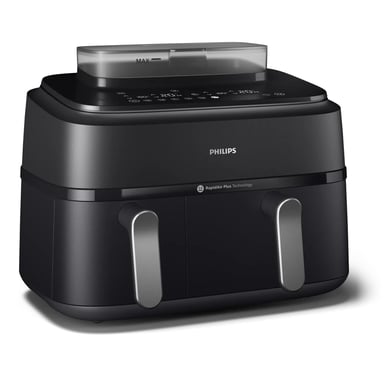 Philips 5000 series NA551/00 friteuse Double 9 L Autonome 2750 W Friteuse d'air chaud Noir, Argent