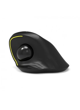 Port Connect Ratón ergonómico con USB-A / USB-C 2,4 Ghz inalámbrico recargable Bluetooth bola direccional Negro