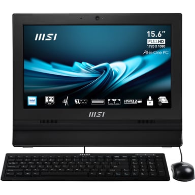 MSI Pro AP162T ADL-005IT PC/Workstation All-in-One Intel® N N100 39,6 cm (15,6'') 1920 x 1080 pixel Touchscreen PC All-in-One 4 GB DDR4-SDRAM 128 GB SSD Windows 11 Pro Wi-Fi 6 (802.11ax) Nero