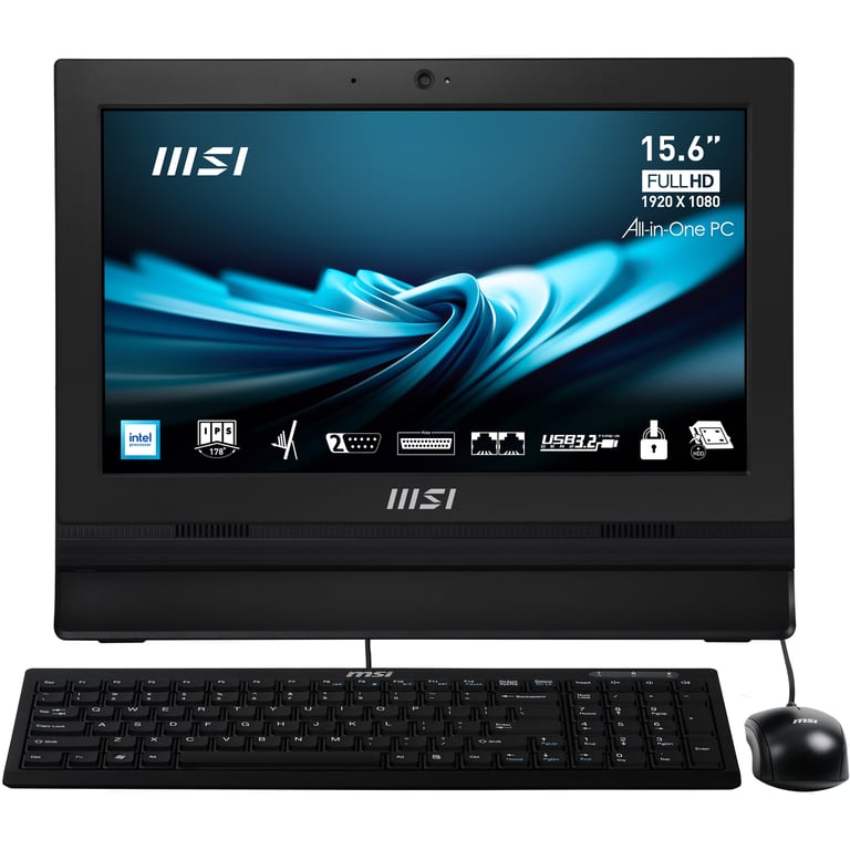 MSI Pro AP162T ADL 025XFR Intel® N N100 39 6 cm 15.6 1920 x 1080 pixels Écran tactile PC All in One 4 Go DDR4 SDRAM SSD Wi Fi 6 802.11ax Neuf
