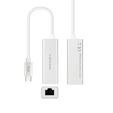 Nanocable Conversor USB-C A Ethernet Gigabit 10/100/1000 Mbps. 15cm