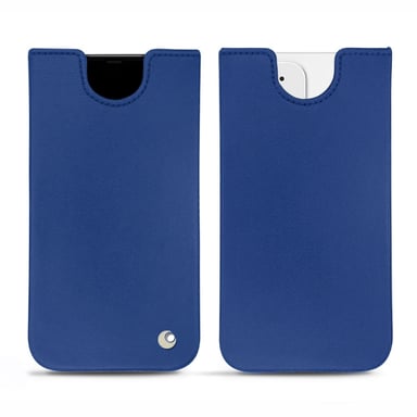 Pochette cuir Apple iPhone 12 - Pochette - Bleu - Cuir lisse