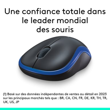LOGITECH - ratón óptico inalámbrico - M185 Azul