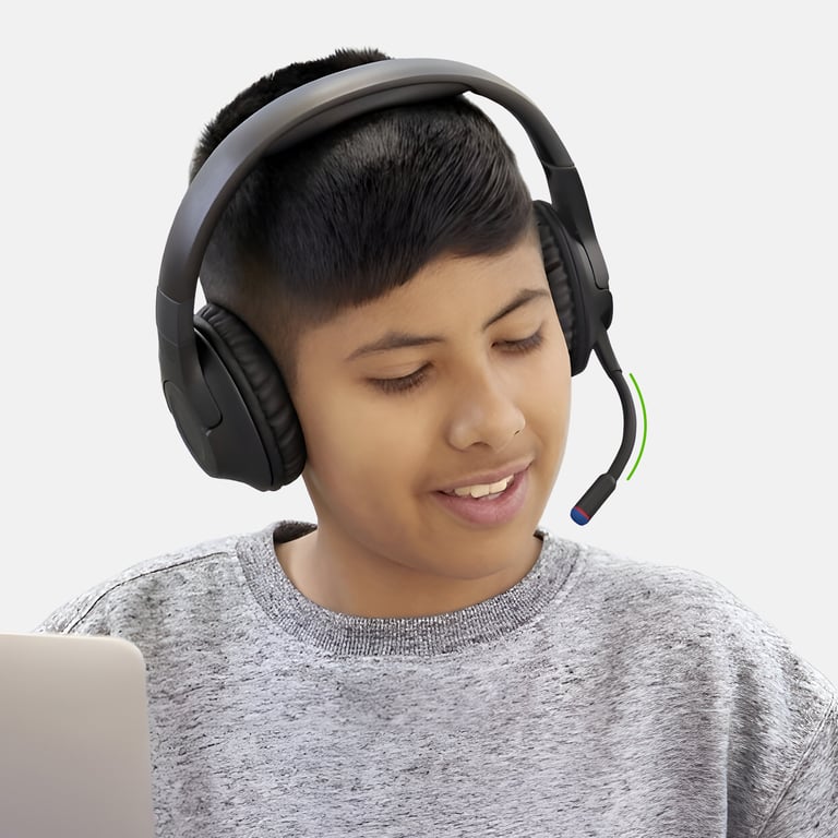 Casque Sans Fil Bluetooth Enfant avec Micro Autonomie 35h Noir - Neuf