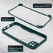 Moozy 360 Coque pour Samsung A22 5G - Coque transparente à bord vert, protection intégrale double face, coque avec protecteur d'écran intégré