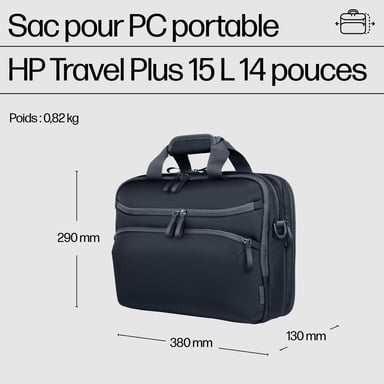 HP Bolsa para ordenador portátil Travel Plus 15 litros 14 pulgadas