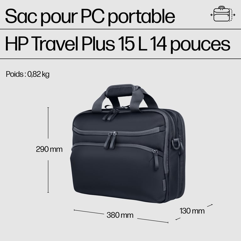 HP Travel Plus Sacoche pour ordinateur portable 16.1 - vue 6