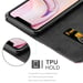 Coque pour Apple iPhone 13 PRO en ROSE NOIR Housse de protection Étui avec fermeture magnétique, fonction de support et compartiment pour carte