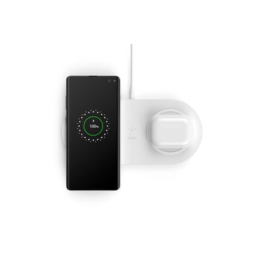Belkin Double station de recharge à induction (double chargeur sans fil 10 W pour iPhone 14/14 Plus, 14 Pro, 14 Pro Max, 13, 12, Galaxy S22, S22+, S22 Ultra, Pixel 4, 4XL, AirPods, etc.)