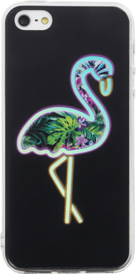 BigBen Connected Estuche rígido holográfico Flamingo para iPhone 5/5S/SE Negro