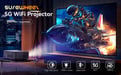 Proyector WiFi de Cine en Casa Surewheel SW10, FHD+ 1080*1920, 600 Lúmenes ANSI, Corrección de Distorsión 4 Puntos, Pantalla 180 Pulgadas para Cine en Casa
