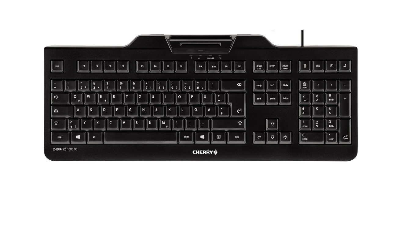 CHERRY KC 1000 SC Clavier filaire lecteur cartes à puce USB AZERTY FR Neuf