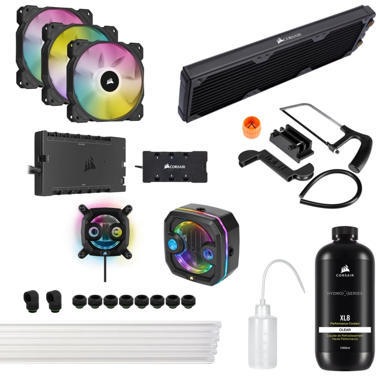 CORSAIR Hydro X Series iCUE XH303i RGB PRO Custom Kit de système de refroidissement par liquide Taille de radiateur : 360 mm pour : AM4 LGA1200 LGA1700 120 mm