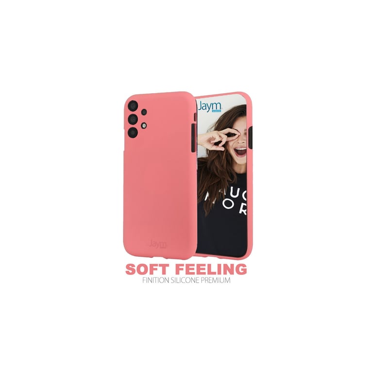 JAYM - Coque Silicone Soft Feeling Rose pour Samsung Galaxy A32 4G – Finition Silicone – Toucher Ultra Doux
