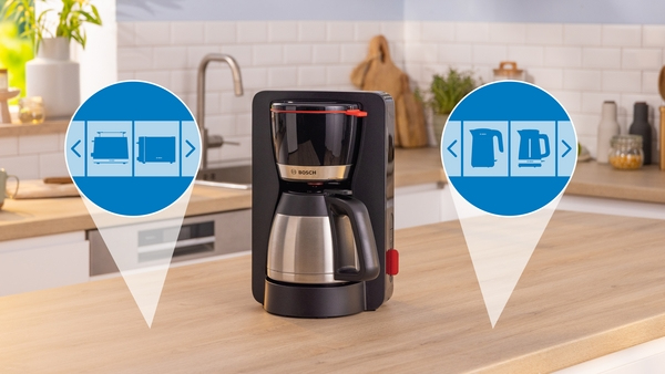 Bosch MyMoment TKA3M134 Cafetière filtre 1 pour 8 à 12 tasses système anti gouttes porte filtre pivotant programme de - vue 4