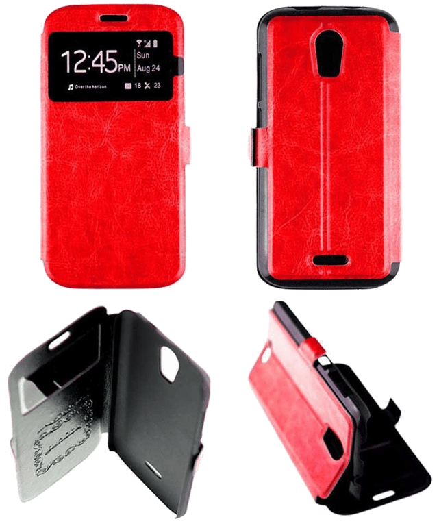 Etui Folio compatible Rouge Wiko Darkmoon