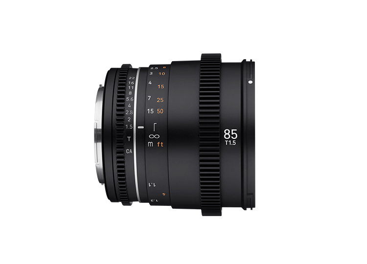 Objectif hybride vidéo Samyang VDSLR 85mm T1.5 MK2 pour Sony FE - vue 4