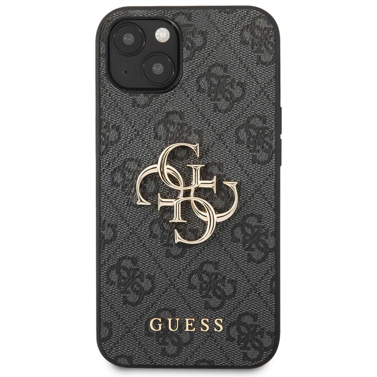 Guess Coque 4G Metal Logo Backcover pour Apple iPhone 13 - Gris