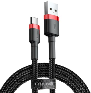 Baseus Cafule cable USB 2 m USB A USB C Negro, Rojo