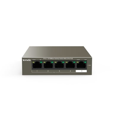 Tenda TEF1105P-4-38W switch No administrado L2 Fast Ethernet (10/100) Energía sobre Ethernet (PoE) Gris