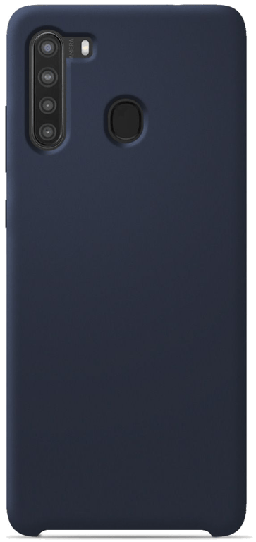 Coque silicone unie compatible Soft Touch Bleu nuit Samsung Galaxy A21