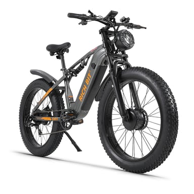 Bicicleta de montaña eléctrica RICH BIT C01, batería de 48 V y 20 Ah, suspensión completa, Shimano de 7 velocidades