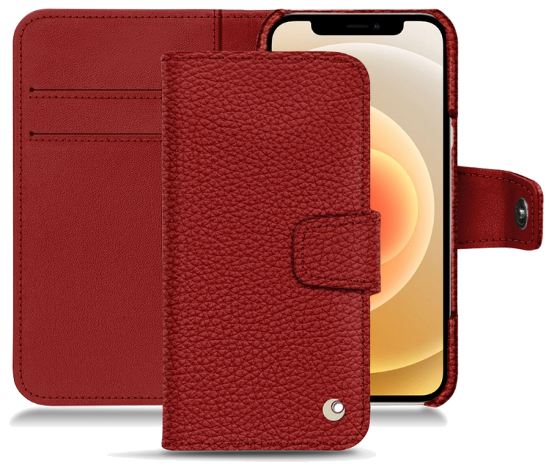 Housse cuir Apple iPhone 12 - Rabat horizontal portefeuilleRouge