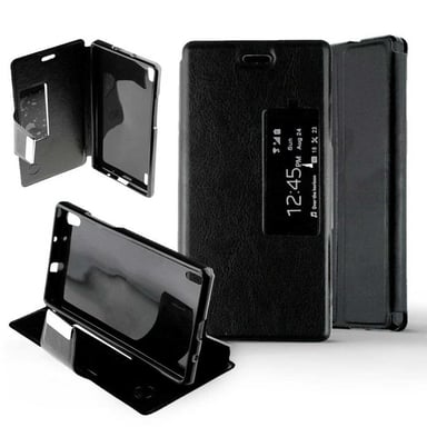 Etui Folio Noir compatible Huawei Ascend P7