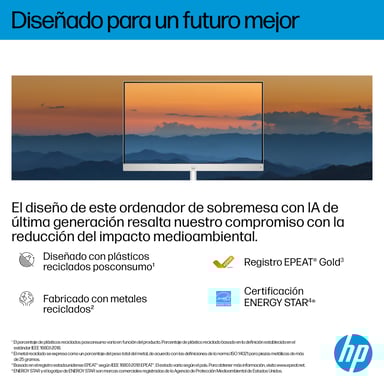HP All-in-One Desktop Next Gen AI 24-ct2001ns PC Copilot+ PC AMD Ryzen AI 5 340 16 Go DDR5-SDRAM 1 To SSD DOS free