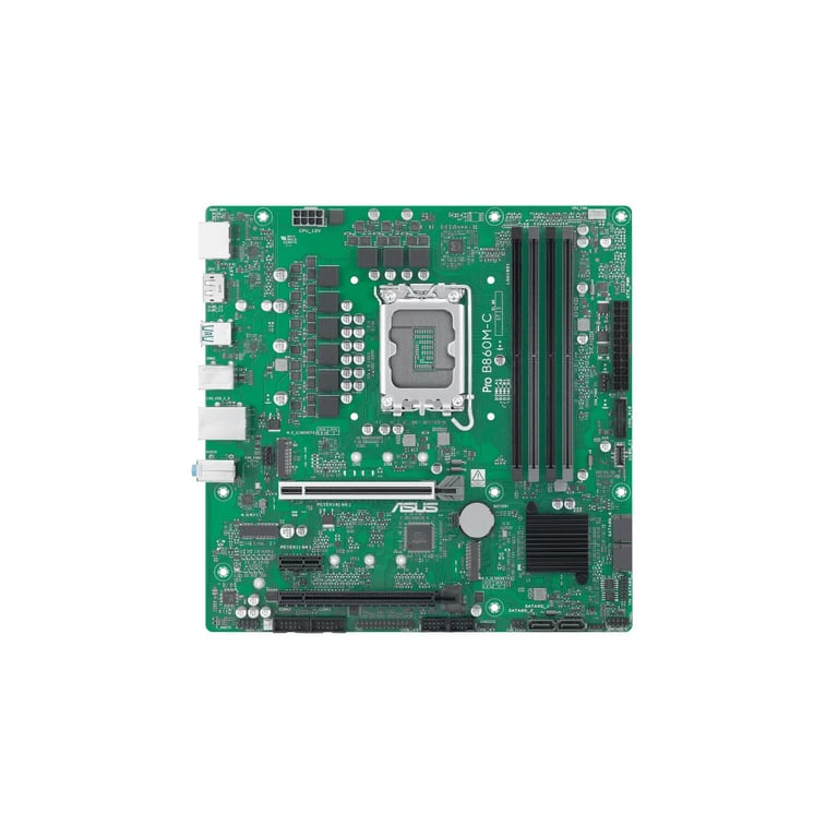 ASUS PRO B860M C CSM Carte mère micro ATX Socket LGA1851 B860 Chipset USB C 3.2 Gen 1 USB 3.2 Gen 1 USB 3.2 Gen 2 Gigabit LAN carte graphique embarquée unité centrale requise ... - vue 3
