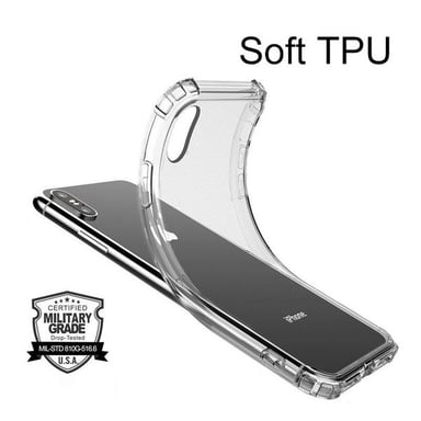 Pack Protection pour IPHONE X Max APPLE (Coque Silicone Anti-Chocs + Film Verre Trempe)