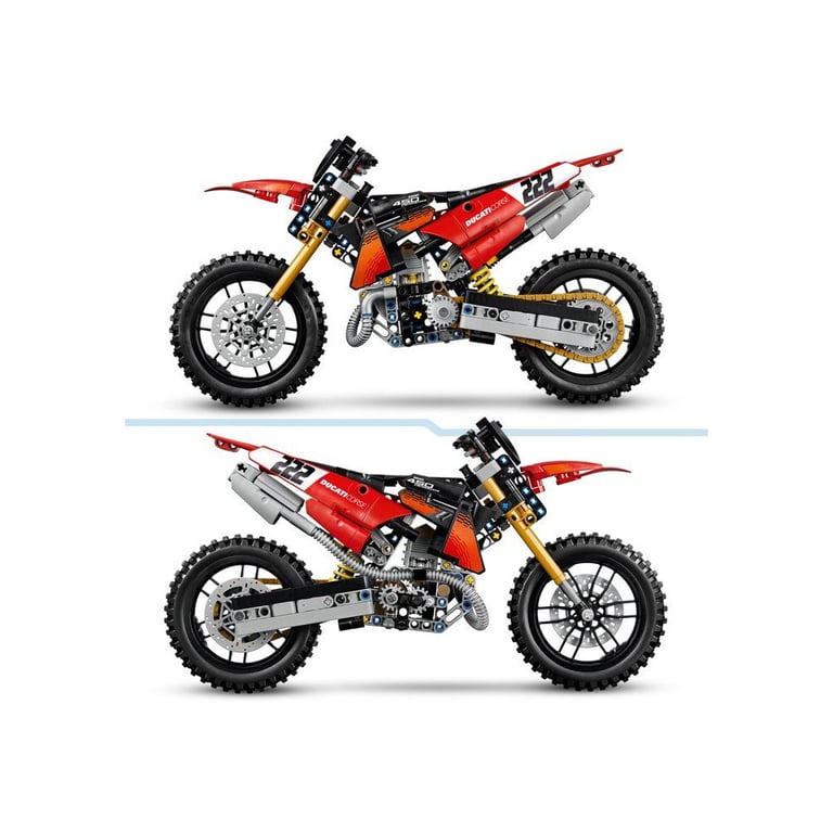 LEGO Moto Technic à construire 42238 Ducati Desmo450 MX Factory moto de motocross officielle Dès - vue 8