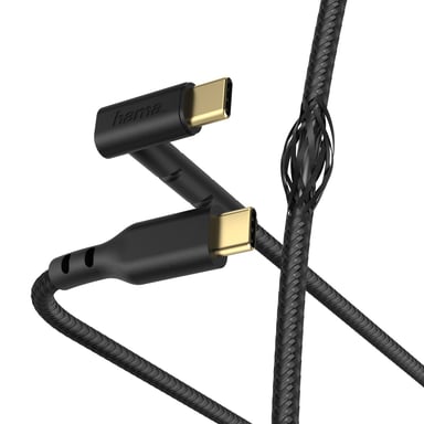 Câble de charge/données Stand, USB-C - USB-C, 1,5 m, noir