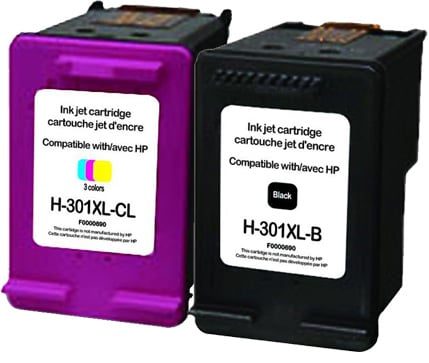 Pack UPrint compatible HP 301 XL (CH563EE/CH564EE) noir et couleur