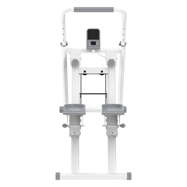 Formill QK7906 - Appareil de musculation vertical pliable avec guidon et pédales réglables sur 3 niveaux et écran LED - Blanc