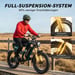 Bicicleta de montaña eléctrica MAXTURN MX10 con batería de 48 V y 13,5 Ah, Shimano de 7 velocidades - Verde