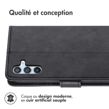 imoshion Étui de télephone portefeuille de luxe pour Samsung Galaxy A54 (5G) - Noir