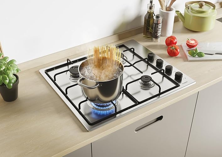 Candy Smart CHW6LBX4U Acier inoxydable Intégré 60 cm Gaz 4 zone - vue 4