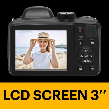 KODAK Digital Pack Bridge Pixpro Astro Zoom AZ425 + Tarjeta Kodak Ultra High Speed U1 32GB SDHC - Cámara , Zoom 42X, Gran angular, 20 megapíxeles, LCD 3, Vídeo Full HD 1080p, Batería Li-ion - Negro