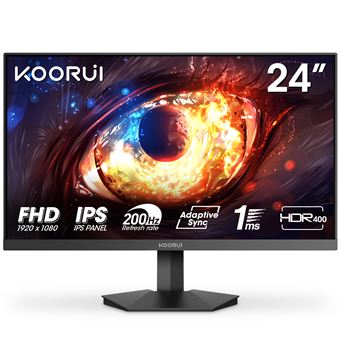 Ecran 23 8'' marque Koorui G2411P 1920x1080 IPS 200Hz 1000:1 1ms 350cdm² 2xHDMI Displayport AO VESA HDR 400 75x75 Pied Fixe Inclinable Coloris - vue 3