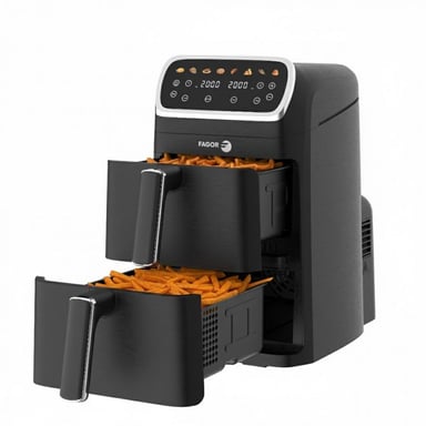 Friteuse à air chaud Air fryer double panier 8L 2600W Noir Fagor FG7503