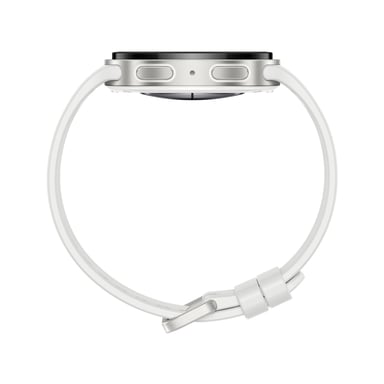 Galaxy Watch 9 (2026) GPS, caja de aluminio plateado de 40 mm con correa color crema.
